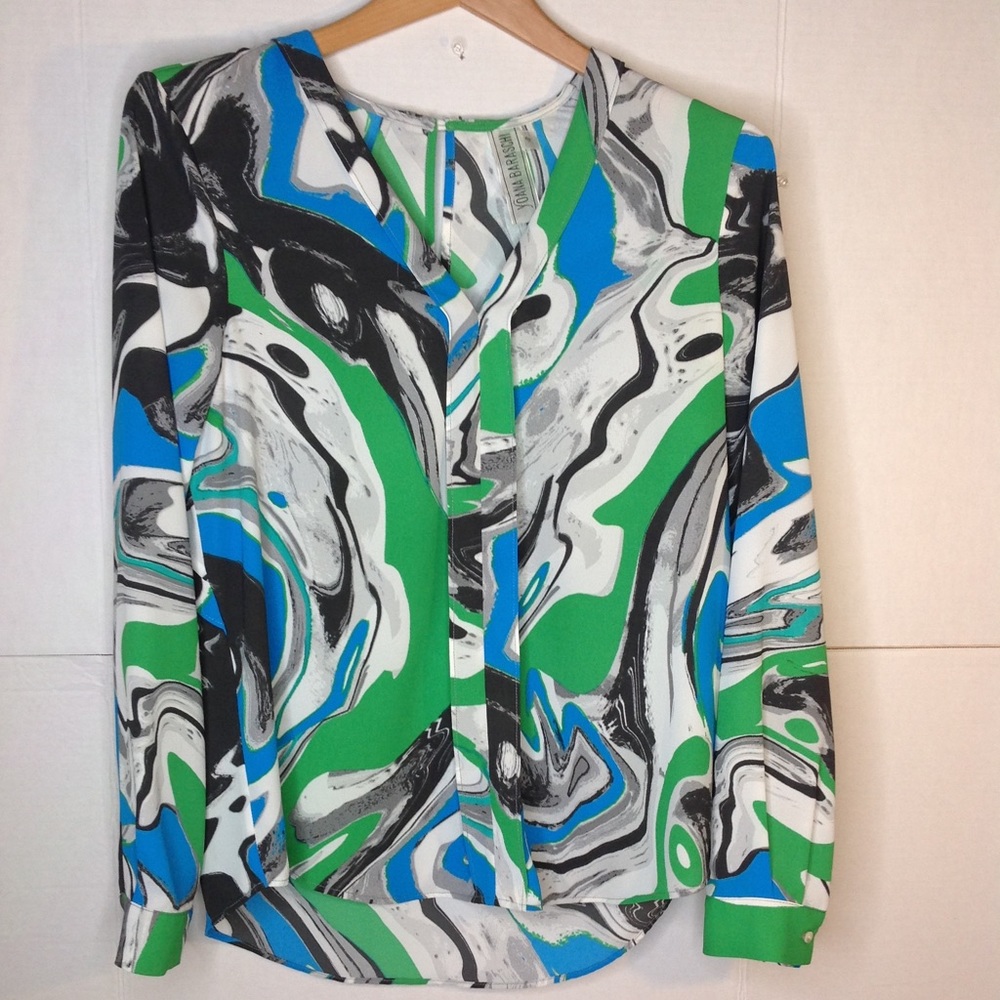 Yoana Baraschi Green Top Blue Blouse Watercolors